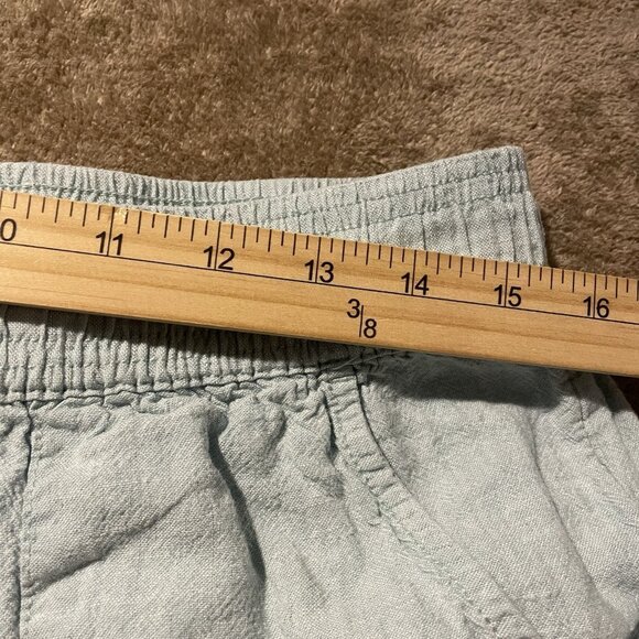 Cynthia Rowley Pants Womens Large Linen Light Blue Wide Leg Pull On Crop Modest - Picture 5 of 8
